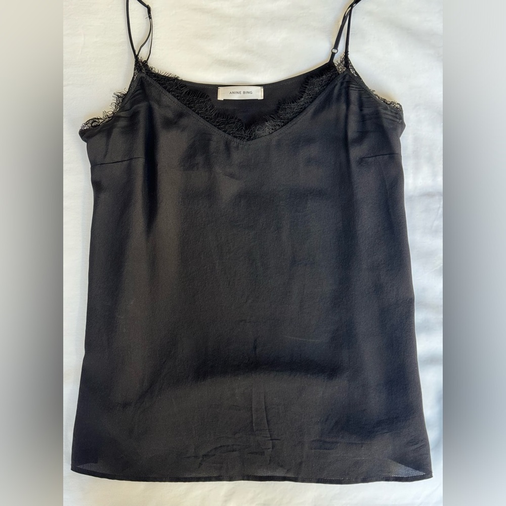 Anine Bing Black Silk Camisole - size small